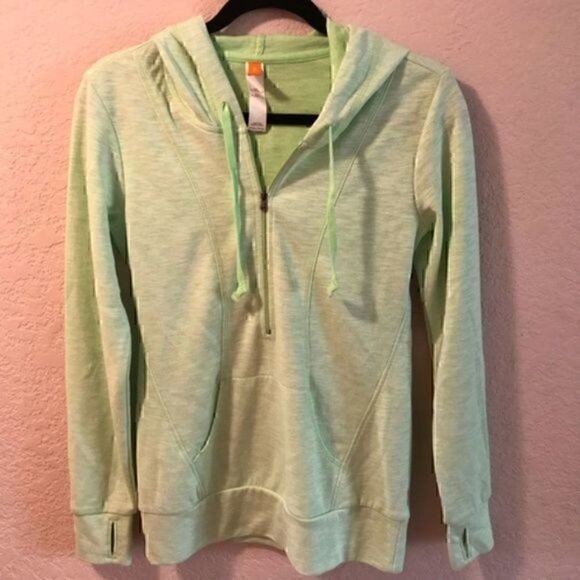 NWOT.Lucy Lime Green Sweatshirt Hoodie. Thumb hole - Picture 2 of 6